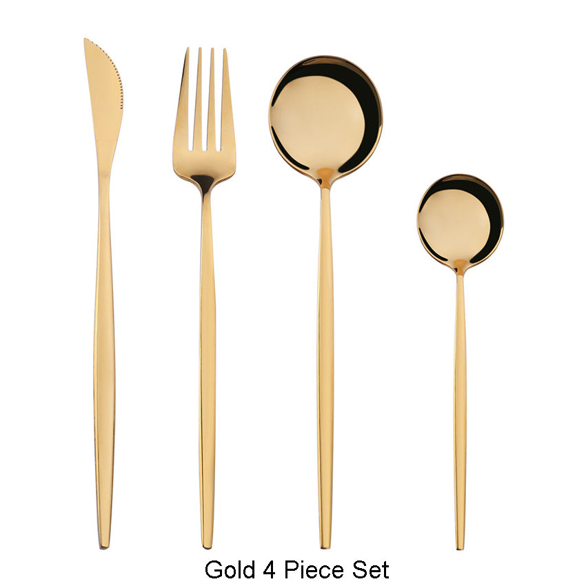 Two Tone Design 4 Pcs Cutlery Set