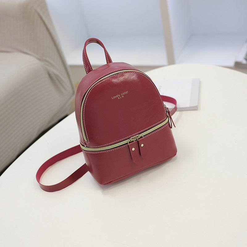 Mini Oil Wax Leather Small Backpack