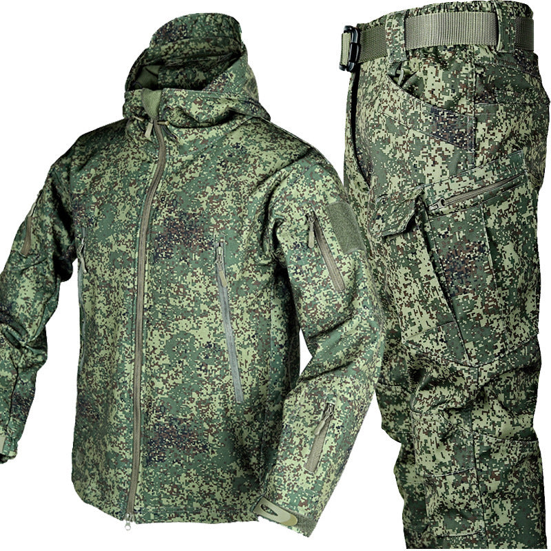 Outdoor Shark Skin Thermal Suit Special Forces Camouflage Brushed Thickened Jacket