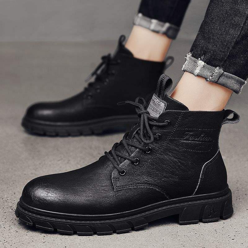 Men's Shoes British Style Tooling Leather Boots
