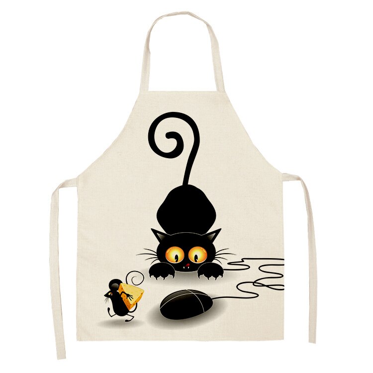 Women's Cat Printed Kitchen Apron