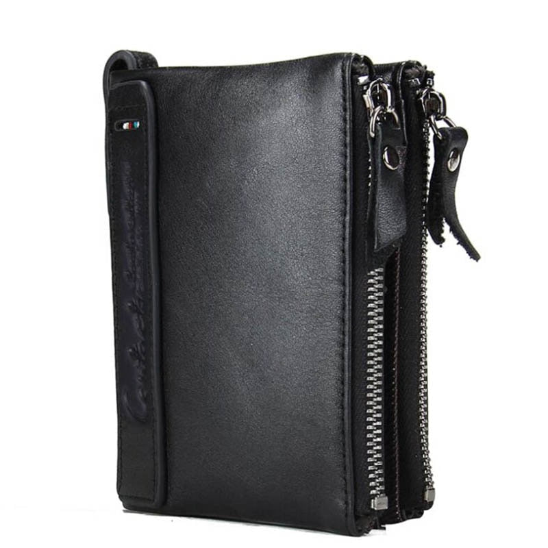 Men's Leather Wallet with Zipper