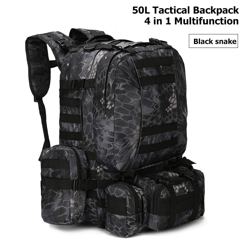 Men's 4 in 1 Tactical Style Multi-Pocket Backpack