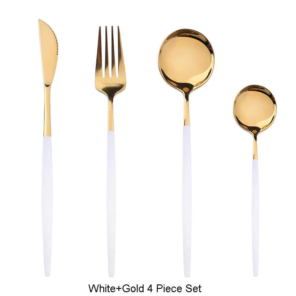 Two Tone Design 4 Pcs Cutlery Set