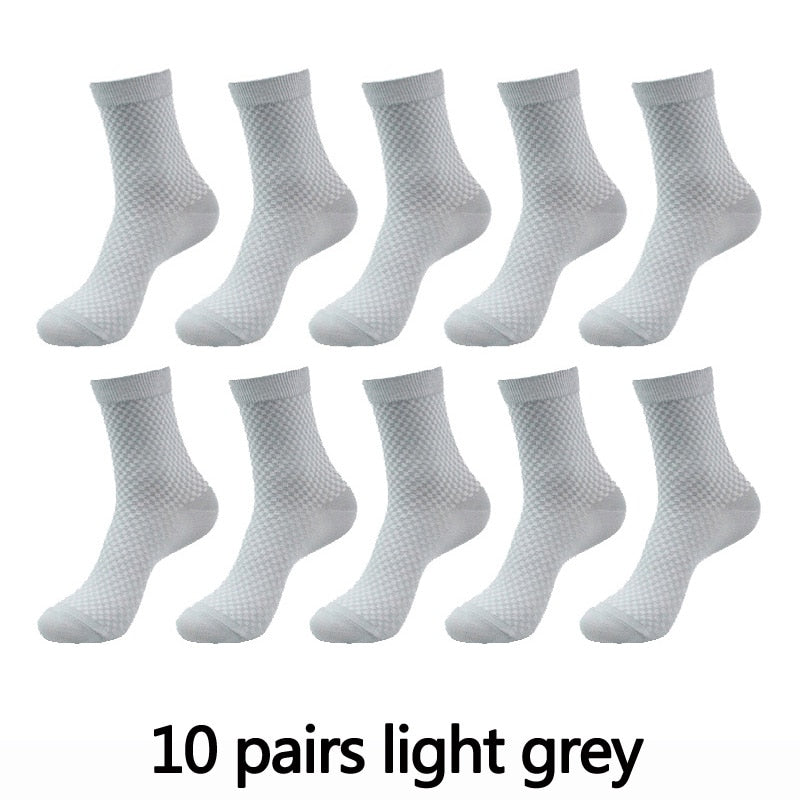Men's Textured Style Socks 10 Pairs Set