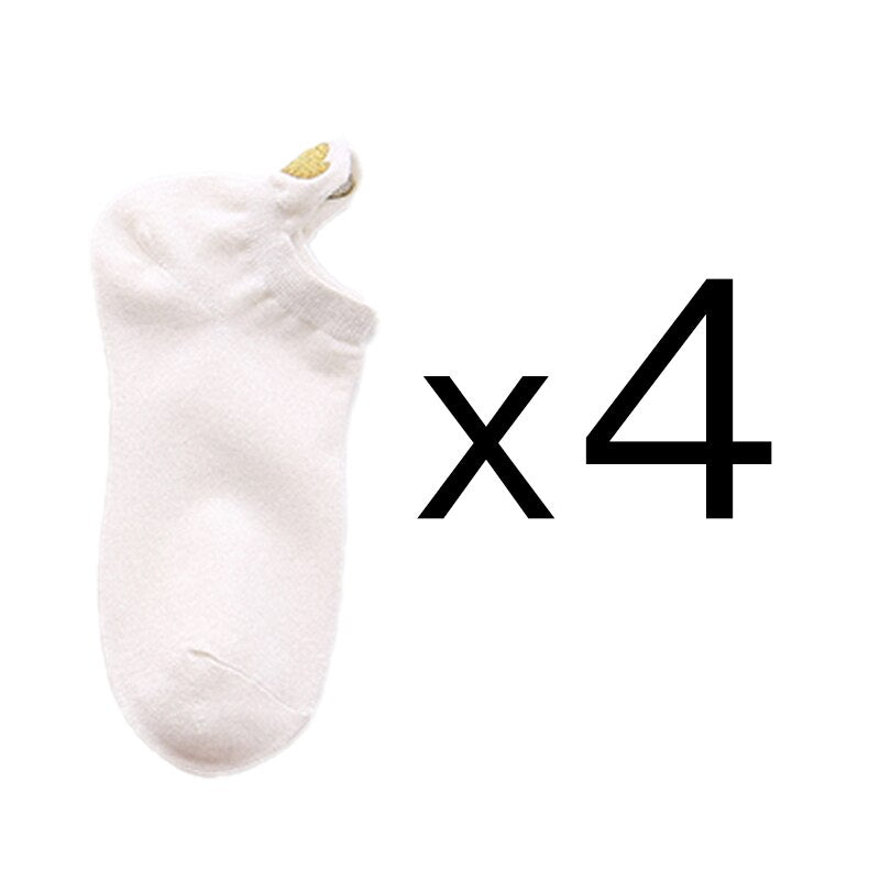 Women's Short Socks 4 Pairs Set
