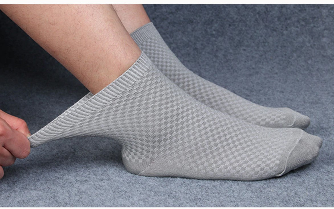 Men's Textured Style Socks 10 Pairs Set